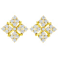 22K Real Gold Diamond Floral Stud Earrings By Zuni Zuni